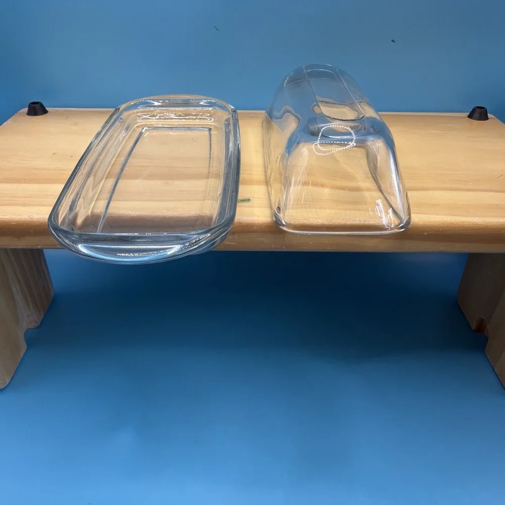 glass butter dish with lid